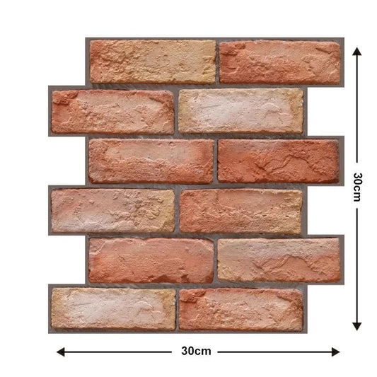 10pcs peel & stick 3D brick wall panels. Waterproof, self - adhesive tiles for bathroom, kitchen, fireplace, and home décor. - WAREHOUSE SHOP