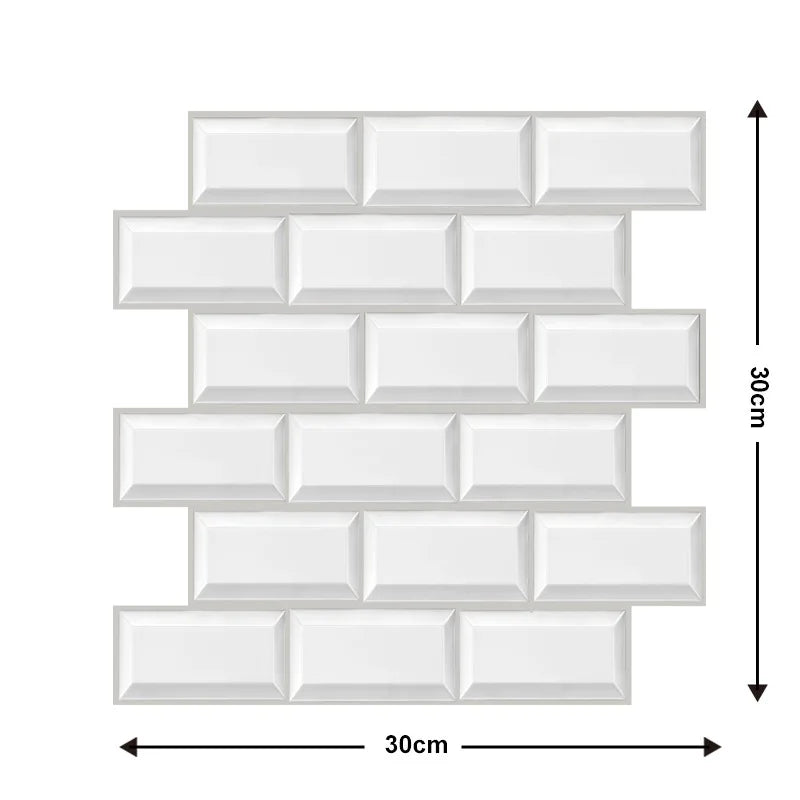 10pcs peel & stick 3D brick wall panels. Waterproof, self - adhesive tiles for bathroom, kitchen, fireplace, and home décor. - WAREHOUSE SHOP