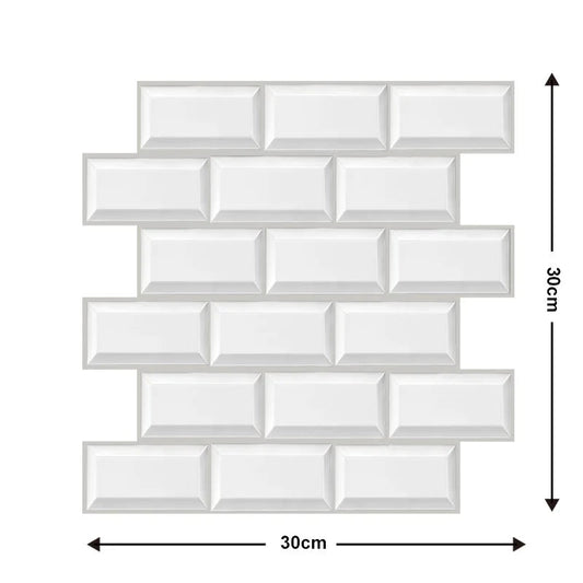 10pcs peel & stick 3D brick wall panels. Waterproof, self - adhesive tiles for bathroom, kitchen, fireplace, and home décor. - WAREHOUSE SHOP