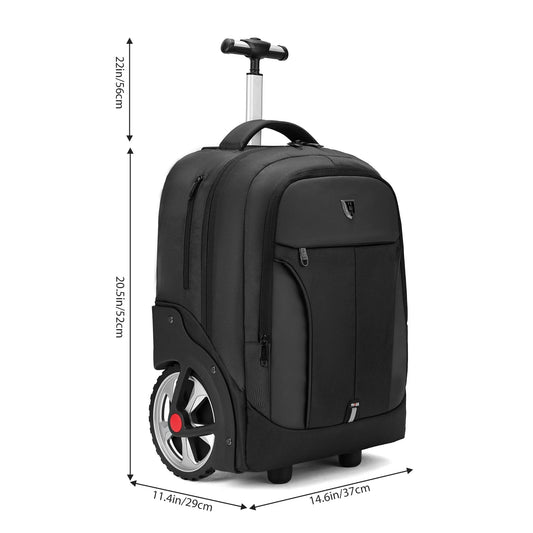 20 - Inch Rolling Luggage Backpack with Wheels – Large Capacity Travel Suitcase for Carry - On & Business Trips - WAREHOUSE SHOP