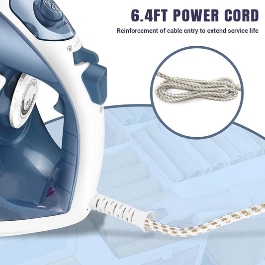 2400W Steam Iron – Lightweight, Non - Stick Coating Plate with Adjustable Thermostat for Perfectly Crisp Clothes - WAREHOUSE SHOP