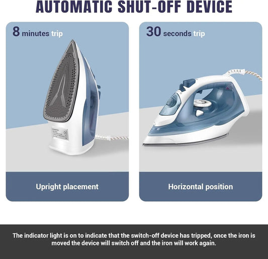 2400W Steam Iron – Lightweight, Non - Stick Coating Plate with Adjustable Thermostat for Perfectly Crisp Clothes - WAREHOUSE SHOP