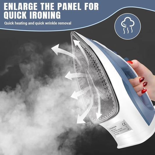 2400W Steam Iron – Lightweight, Non - Stick Coating Plate with Adjustable Thermostat for Perfectly Crisp Clothes - WAREHOUSE SHOP