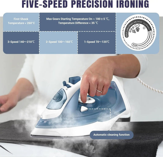 2400W Steam Iron – Lightweight, Non - Stick Coating Plate with Adjustable Thermostat for Perfectly Crisp Clothes - WAREHOUSE SHOP