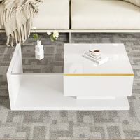 90cm LED Coffee Table - RGB Lights & Glass Top