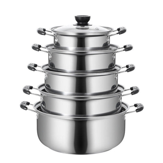 Five pieces Stainless Steel Saucepan for your kitchen.