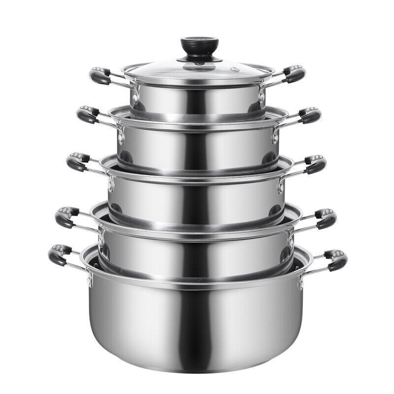 Five pieces Stainless Steel Saucepan for your kitchen.