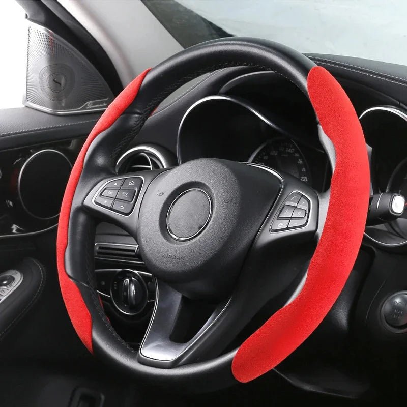 38Cm Universal Suede Car Steering Wheel Cover. Beautiful reflecting steering Covers, Non - Slip, car interior Modifications. - WAREHOUSE SHOP