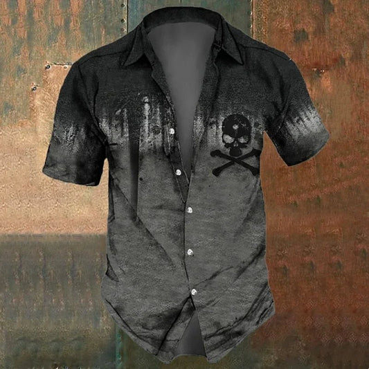 3d Skull Men’s Short Sleeve Shirt Stylish Skull Shirts, Retro, Casual, Loose, Oversized T-Shirt 2025 - WAREHOUSE SHOP