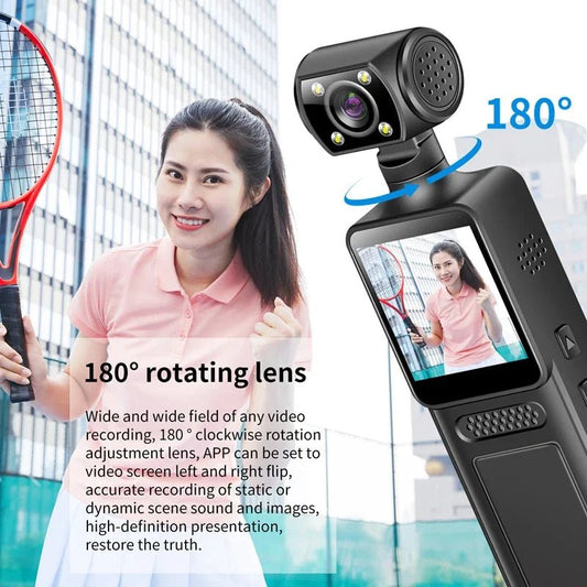 4K HD Handheld Xiaomi Pocket Camera. 180° Rotating, Mini Portable Camera, Wearable Night Vision Outdoor Sports Camera. - WAREHOUSE SHOP