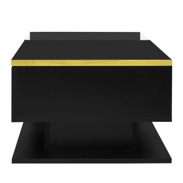 90cm LED Coffee Table - RGB Lights & Glass Top