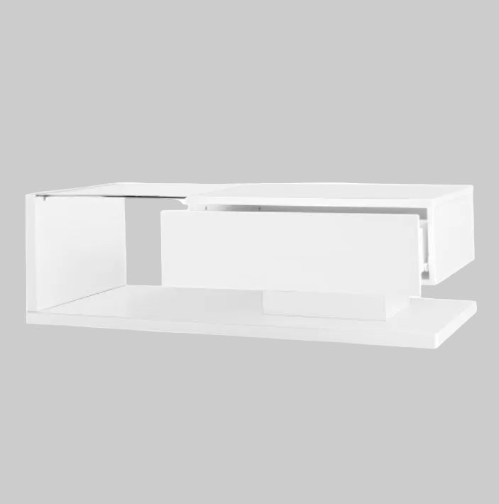 Modern White LED Coffee Table with Glass Top
