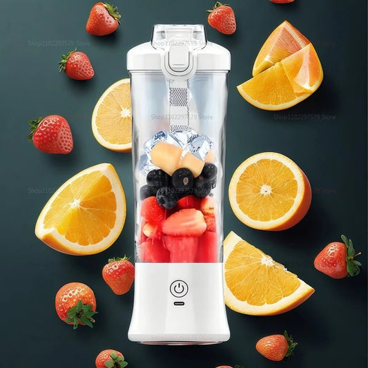600ml Portable Multi - Function Juicer Large - Capacity Fruit Mixer 2000mAh USB Rechargeable Electric Smoothie Juicer Mini Mixer - WAREHOUSE SHOP