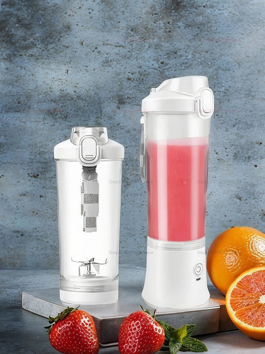 600ml Portable Multi - Function Juicer Large - Capacity Fruit Mixer 2000mAh USB Rechargeable Electric Smoothie Juicer Mini Mixer - WAREHOUSE SHOP