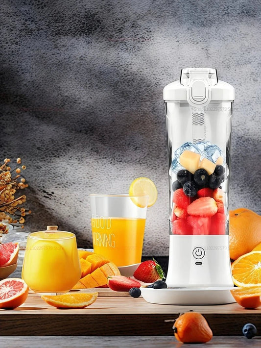600ml Portable Multi - Function Juicer Large - Capacity Fruit Mixer 2000mAh USB Rechargeable Electric Smoothie Juicer Mini Mixer - WAREHOUSE SHOP