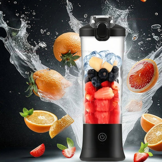 600ml Portable Multi - Function Juicer Large - Capacity Fruit Mixer 2000mAh USB Rechargeable Electric Smoothie Juicer Mini Mixer - WAREHOUSE SHOP