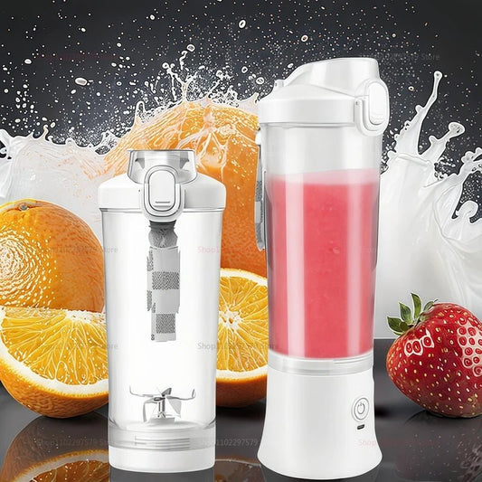 600ml Portable Multi - Function Juicer Large - Capacity Fruit Mixer 2000mAh USB Rechargeable Electric Smoothie Juicer Mini Mixer - WAREHOUSE SHOP