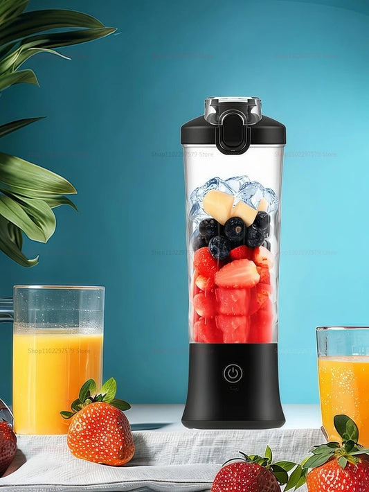 600ml Portable Multi - Function Juicer Large - Capacity Fruit Mixer 2000mAh USB Rechargeable Electric Smoothie Juicer Mini Mixer - WAREHOUSE SHOP