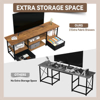 65“ TV Stand with Fabric Drawers - Black - WAREHOUSE SHOP