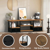 65“ TV Stand with Fabric Drawers - Black - WAREHOUSE SHOP