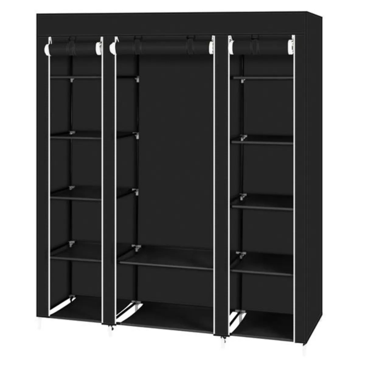 69" Portable Clothes Closet Wardrobe Storage Organizer with Non - Woven Fabric Quick and Easy to Assemble Extra Strong and Durable - WAREHOUSE SHOP