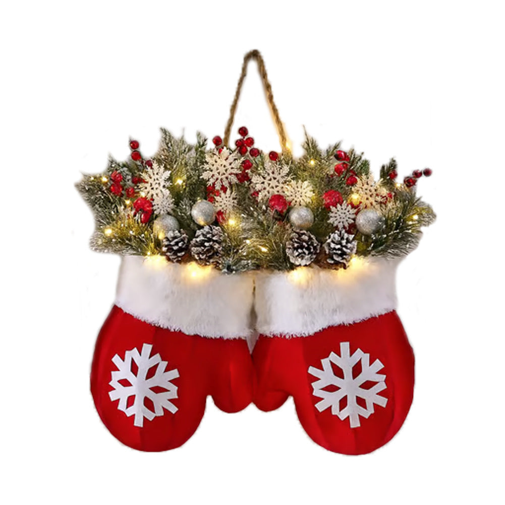 Christmas Wreath - Glove Shaped Flower Garland Door Decoration