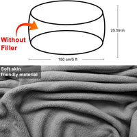 6ft dark grey bean bag chair cover in soft PV velvet. Cozy, stylish, and easy to clean—perfect for refreshing your sofa or lazy bed. - WAREHOUSE SHOP