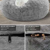 6ft dark grey bean bag chair cover in soft PV velvet. Cozy, stylish, and easy to clean—perfect for refreshing your sofa or lazy bed. - WAREHOUSE SHOP