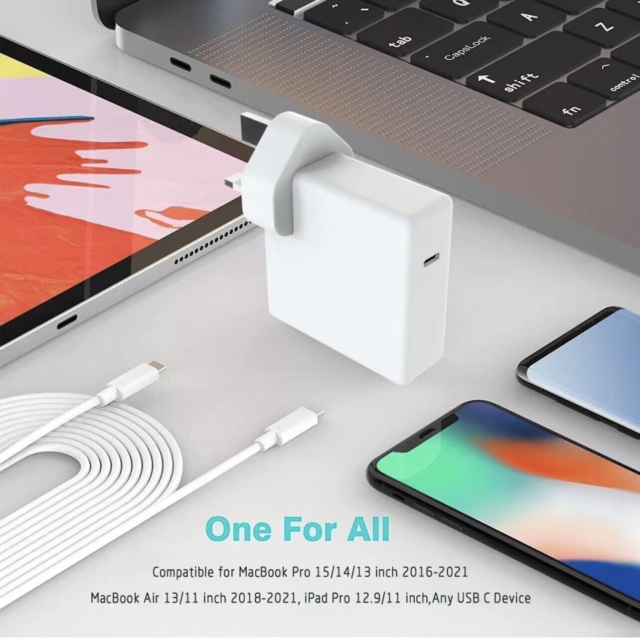 87W USB C Type C Fast Charger Power Adapter Compatible With Book Pro Uk Plug - WAREHOUSE SHOP