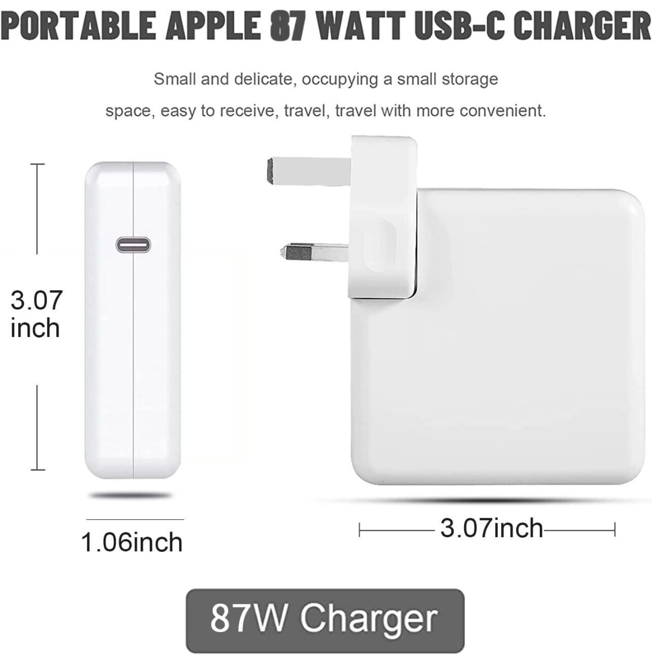 87W USB C Type C Fast Charger Power Adapter Compatible With Book Pro Uk Plug - WAREHOUSE SHOP