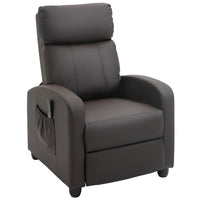 Brown Leather Massage Recliner with Leg Rest