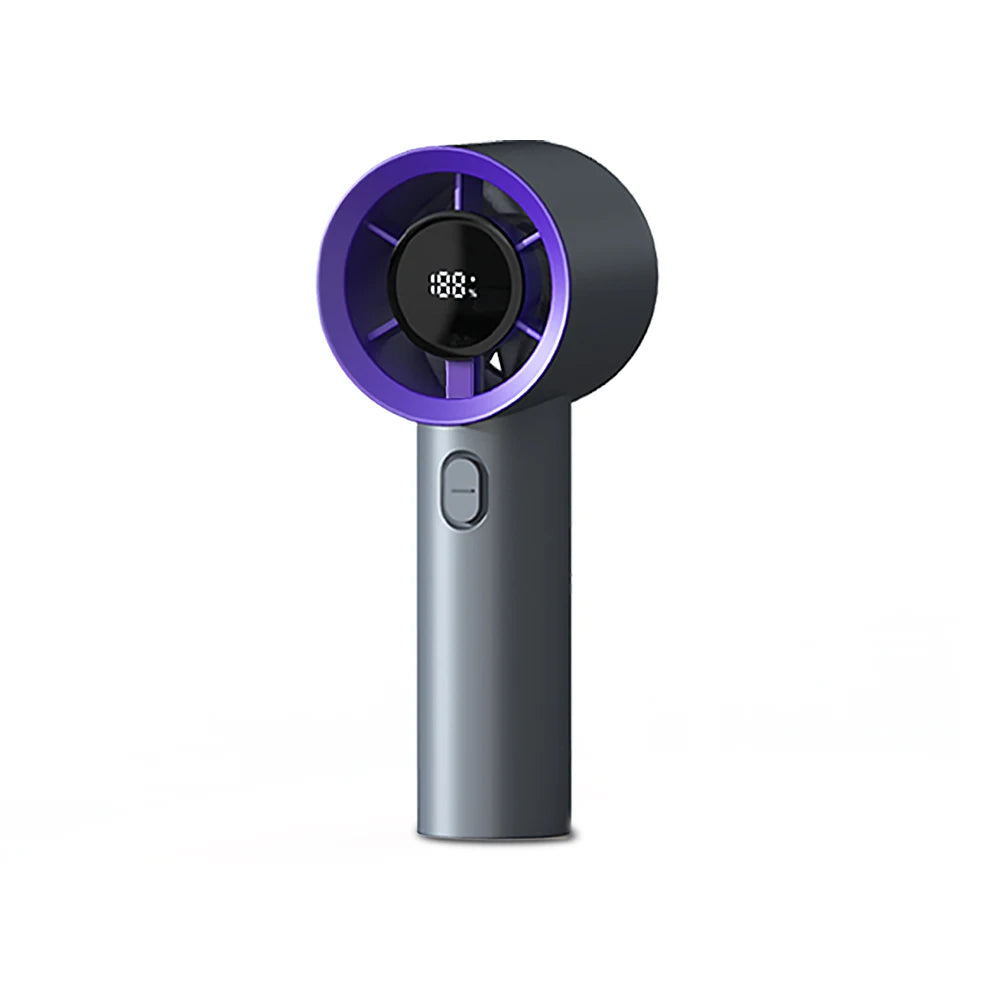 Mini Handheld Fan Portable 5 Speed USB Rechargeable Fan with LED Display Screen Desktop Eectric Fan Students Outdoor Cooling Fan