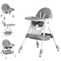 Upgrade Liggend Baby Eetstoel Multi-Functionele Opvouwbare Kindereetstoel 6 Maanden ~ 6 Jaar Oude Babyvoederstoel Met Wielen
