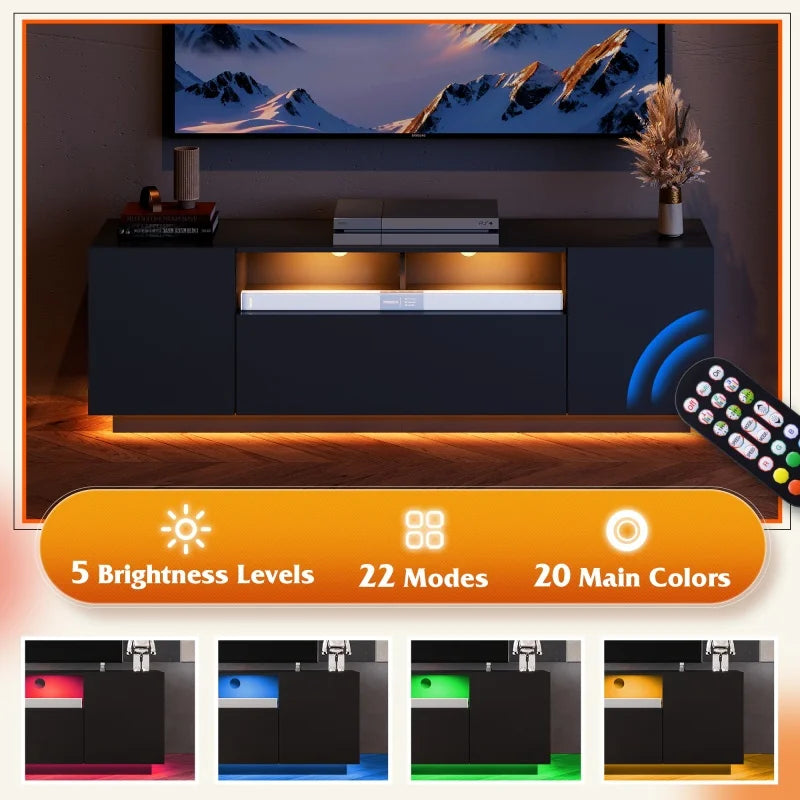 GALAXHERO TV Stand for 65 Inch TV Entertainment Center with Storage Cabinet Modern TV Console for Living Room with Ample Storage