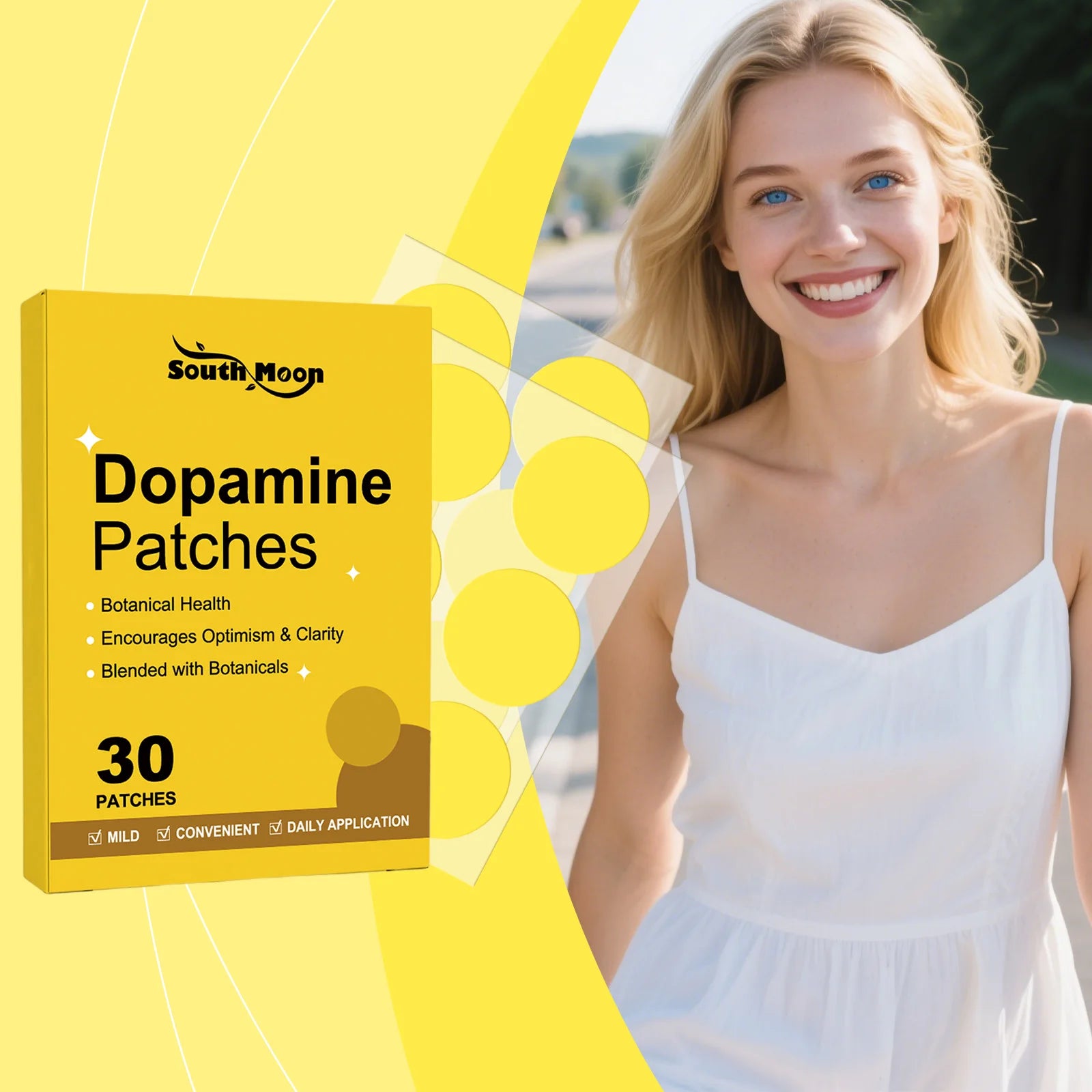 South Moon Dopamine Patch 30pcs - Energy Boost & Anxiety Relief