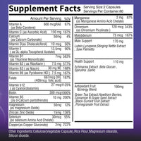 Men's Multivitamin 120 Capsules - Energy Endurance Heart & Brain Health