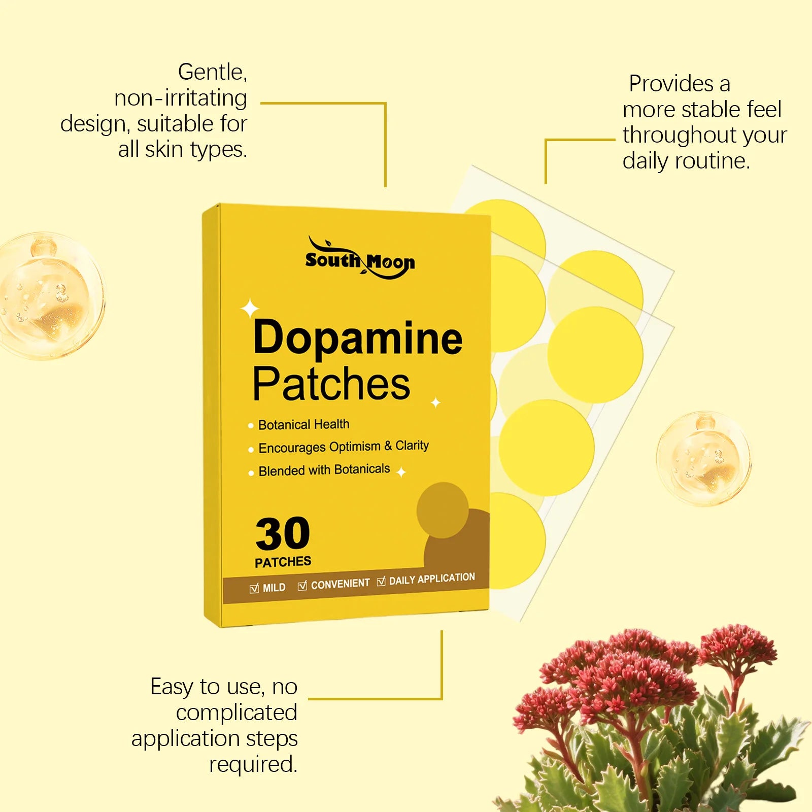 South Moon Dopamine Patch 30pcs - Energy Boost & Anxiety Relief