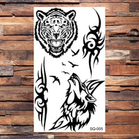 Black Scorpion Temporary Tattoos For Adults Men Realistic Dragon Wolf Tiger Thorns Fake Tattoo Sticker Hand Leg Tatoos Creative