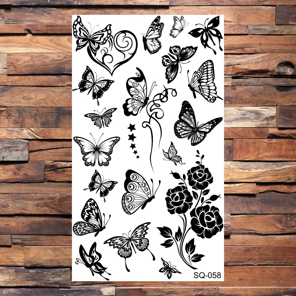 Black Scorpion Temporary Tattoos For Adults Men Realistic Dragon Wolf Tiger Thorns Fake Tattoo Sticker Hand Leg Tatoos Creative
