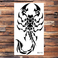 Black Scorpion Temporary Tattoos For Adults Men Realistic Dragon Wolf Tiger Thorns Fake Tattoo Sticker Hand Leg Tatoos Creative