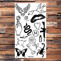 Black Scorpion Temporary Tattoos For Adults Men Realistic Dragon Wolf Tiger Thorns Fake Tattoo Sticker Hand Leg Tatoos Creative