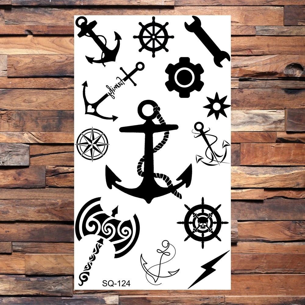 Black Scorpion Temporary Tattoos For Adults Men Realistic Dragon Wolf Tiger Thorns Fake Tattoo Sticker Hand Leg Tatoos Creative