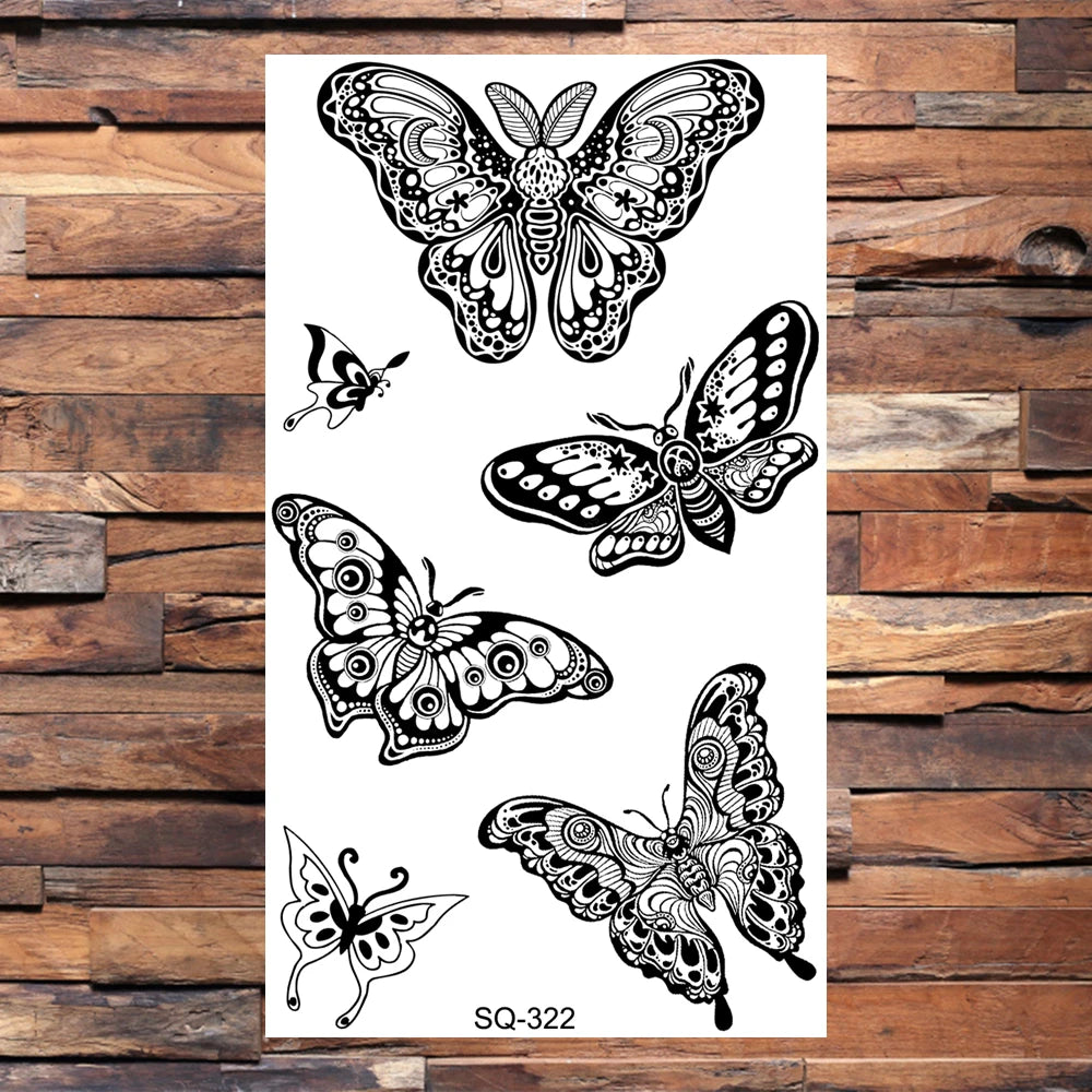 Black Scorpion Temporary Tattoos For Adults Men Realistic Dragon Wolf Tiger Thorns Fake Tattoo Sticker Hand Leg Tatoos Creative