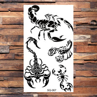 Black Scorpion Temporary Tattoos For Adults Men Realistic Dragon Wolf Tiger Thorns Fake Tattoo Sticker Hand Leg Tatoos Creative