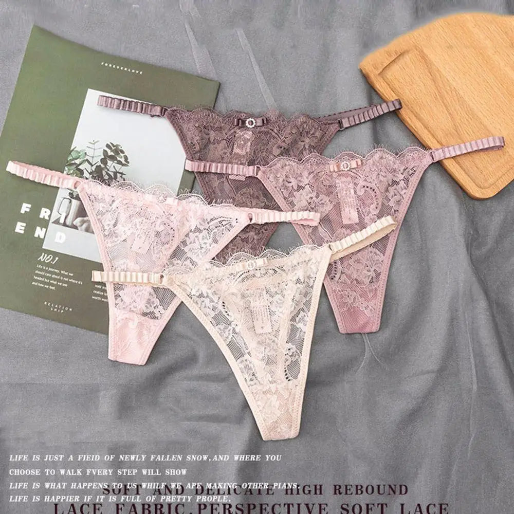Sexy Underpant, Low Waist Girls. Panties, Flower G-strings, Female Briefs Lace Thong.