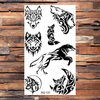 Black Scorpion Temporary Tattoos For Adults Men Realistic Dragon Wolf Tiger Thorns Fake Tattoo Sticker Hand Leg Tatoos Creative