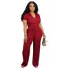 Women Two Piece Wide Leg Shirt Spring Outfits. Ladies Casual Lounge Wear