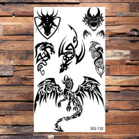 Black Scorpion Temporary Tattoos For Adults Men Realistic Dragon Wolf Tiger Thorns Fake Tattoo Sticker Hand Leg Tatoos Creative