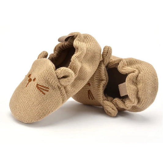 Adorable Infant Slippers Toddler Baby Boy Girl Knit Crib Shoes Cute Cartoon Anti-slip Prewalker Baby Slippers WAREHOUSE SHOP