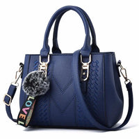 Embroidery Messenger Bags Women Leather Handbags Bags for Women Sac a Main Ladies hair ball Hand Bag WAREHOUSE SHOP